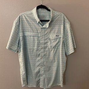 HUK Men's Short Sleeve Fishing Button Down Shirt